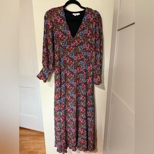 Boden Multicolor Floral Long Sleeve Dress